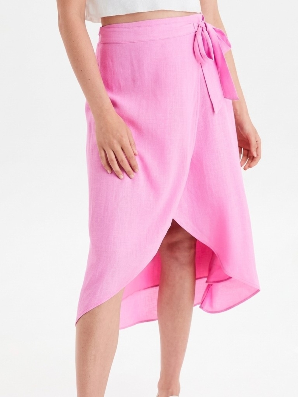 American Eagle Pink Wrap Midi Skirt Asymmetrical Resortwear Summer Coquette